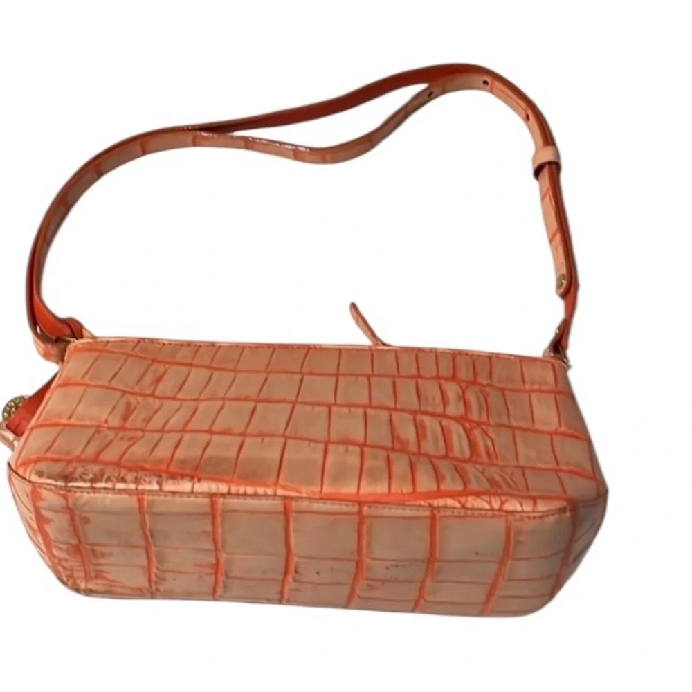 Dooney & Bourke orange / peach vintage shoulder bag light wear croc embossed